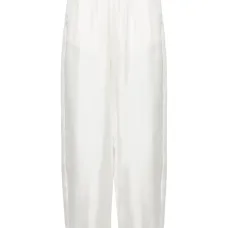 Шелковые брюки палаццо с завышенной талией