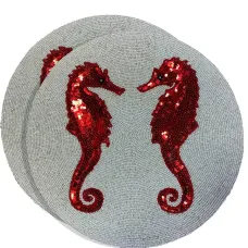 Набор Seahorse из двух сервировочных салфеток из бисера