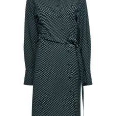 Поплиновое платье в клетку с запахом