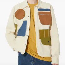 Куртка на молнии с лоскутным дизайном Куртка на молнии с лоскутным дизайном