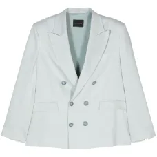 Двубортный пиджак из смесового льна