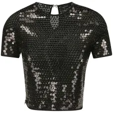 Блузка с короткими рукавами и пайетками Блузка с короткими рукавами и пайетками