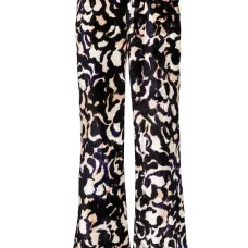 Бархатные брюки палаццо с абстрактным принтом