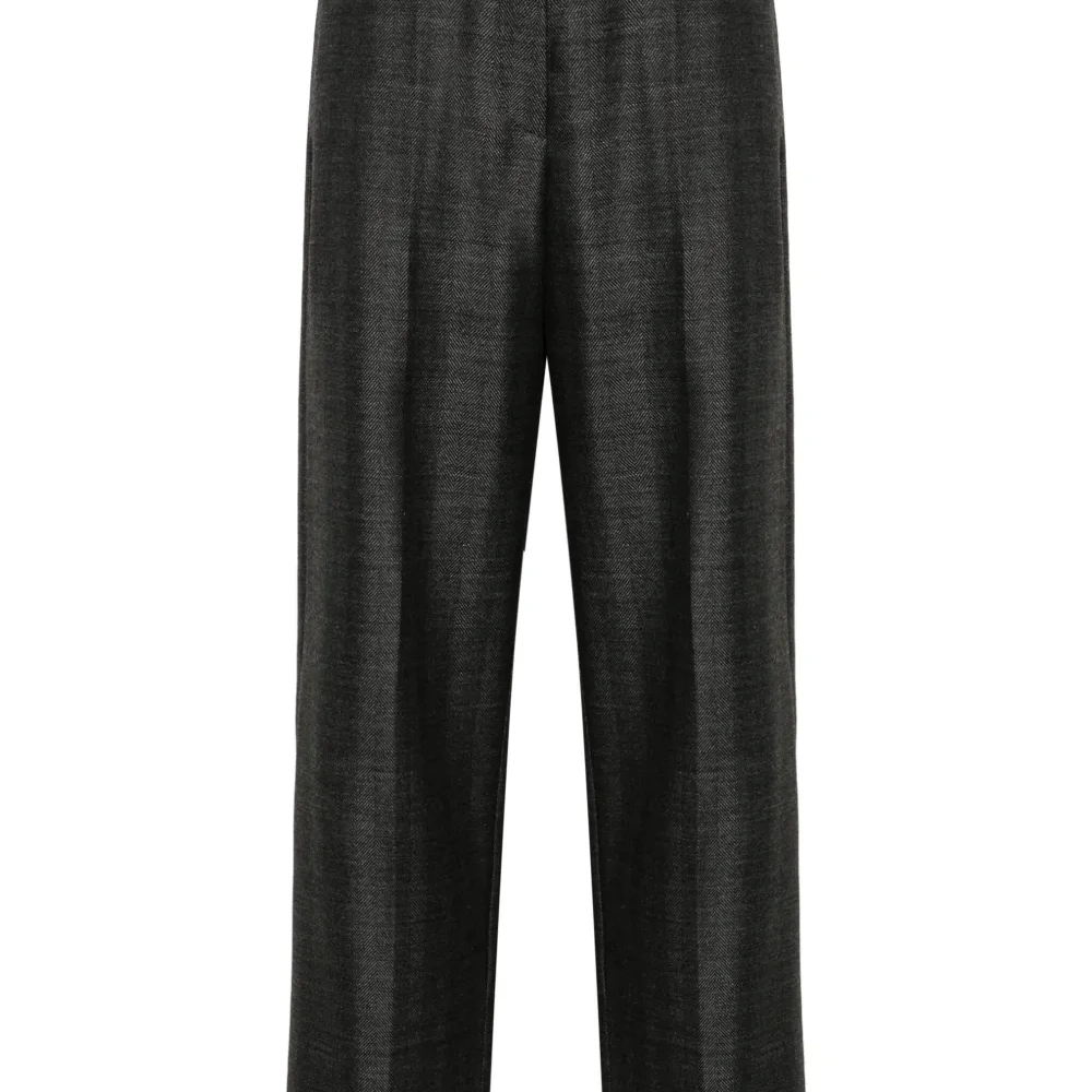 Шерстяные брюки с узором в елочку