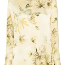 Атласная рубашка с принтом