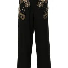 Зауженные брюки с вышивкой бисером Зауженные брюки с вышивкой бисером