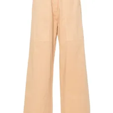 Габардиновые брюки палаццо с эластичным поясом