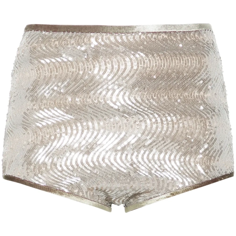 Шорты с завышенной талией и пайетками