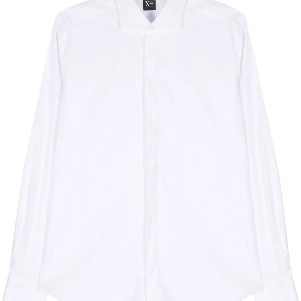 Поплиновая рубашка со срезанным воротником