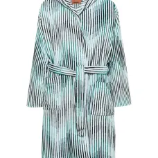 Халат в рубчик с узором зигзаг Халат в рубчик с узором зигзаг