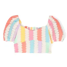 Укороченный топ в стиле колор-блок