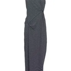 платье макси в полоску со сборками