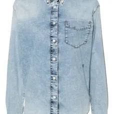 Джинсовая рубашка с драпировкой Джинсовая рубашка с драпировкой