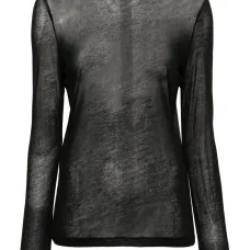 Прозрачная футболка с длинными рукавами и высоким воротником Прозрачная футболка с длинными рукавами и высоким воротником