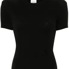 Укороченная футболка с вышитым логотипом