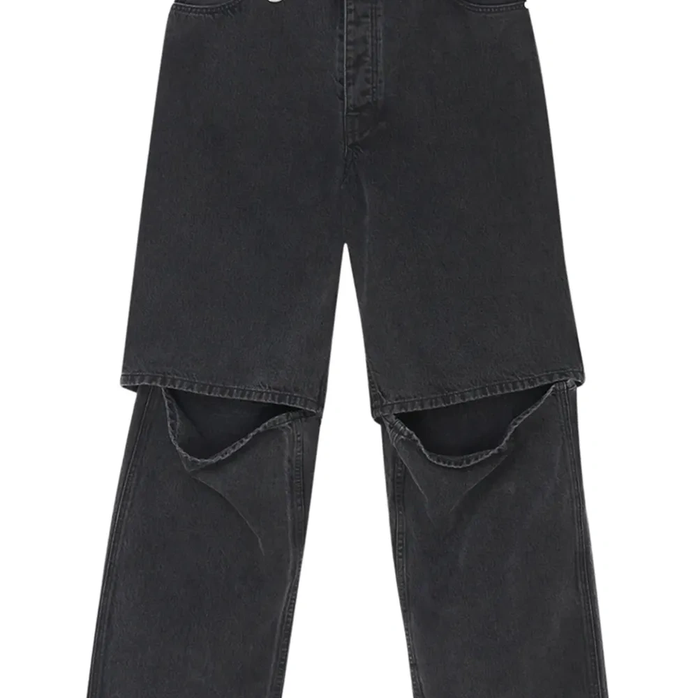 многослойные джинсы свободного кроя