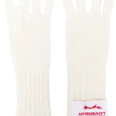 Трикотажные перчатки с нашивкой-логотипом Трикотажные перчатки с нашивкой-логотипом