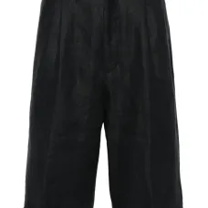 Льняные шорты со складками