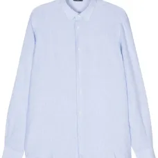 Льняная рубашка в полоску