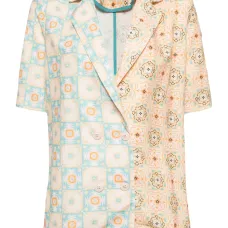 Блейзер с короткими рукавами и графичным принтом