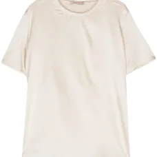 Атласная футболка с круглым вырезом