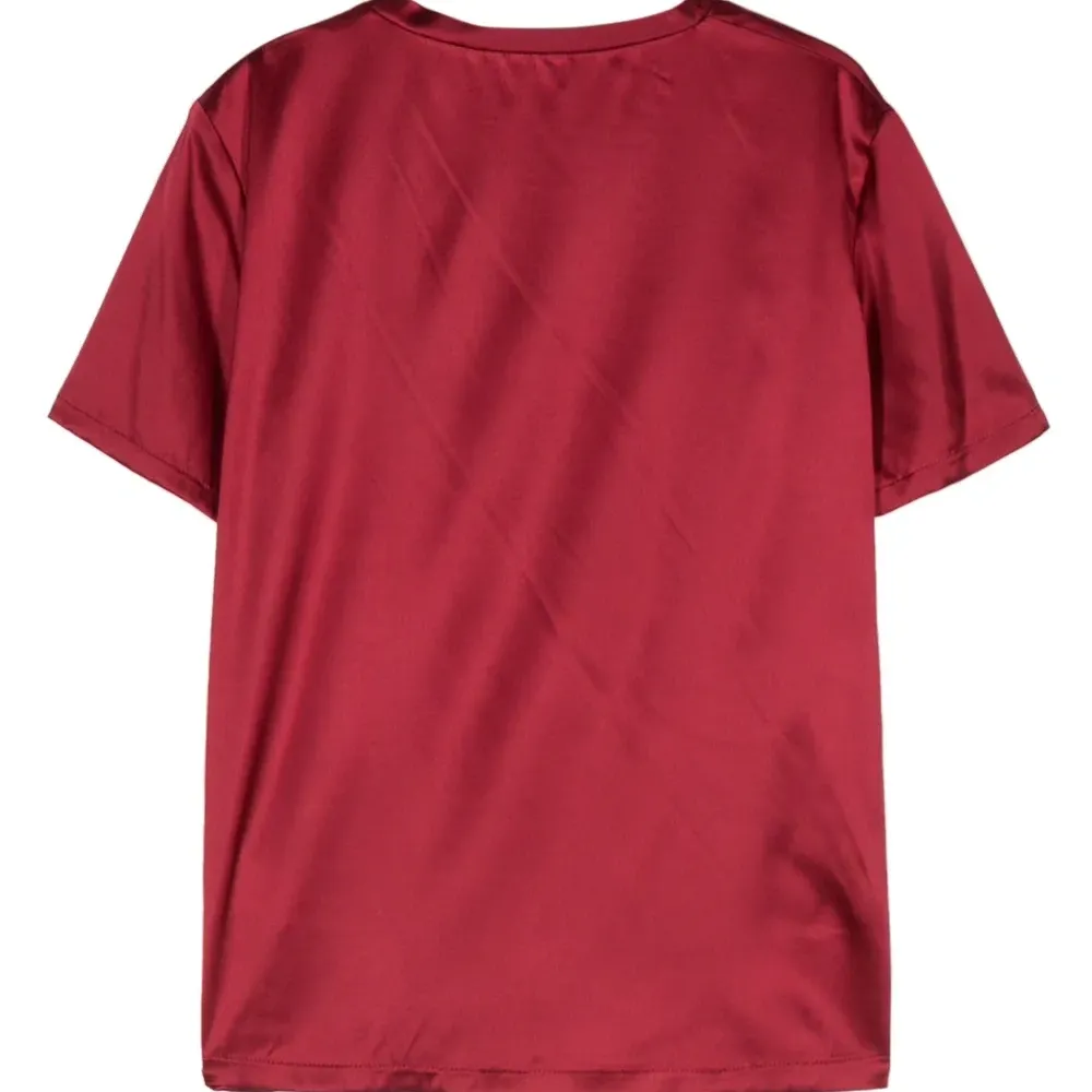 Атласная футболка с круглым вырезом