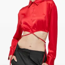 Блузка с завязкой и пуговицами