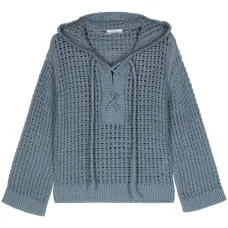 Свитер рыхлой вязки с капюшоном