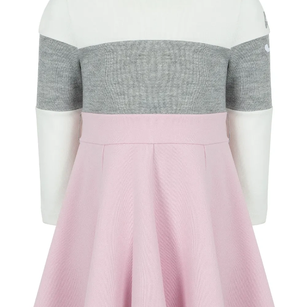 Трикотажное платье в стиле колор-блок