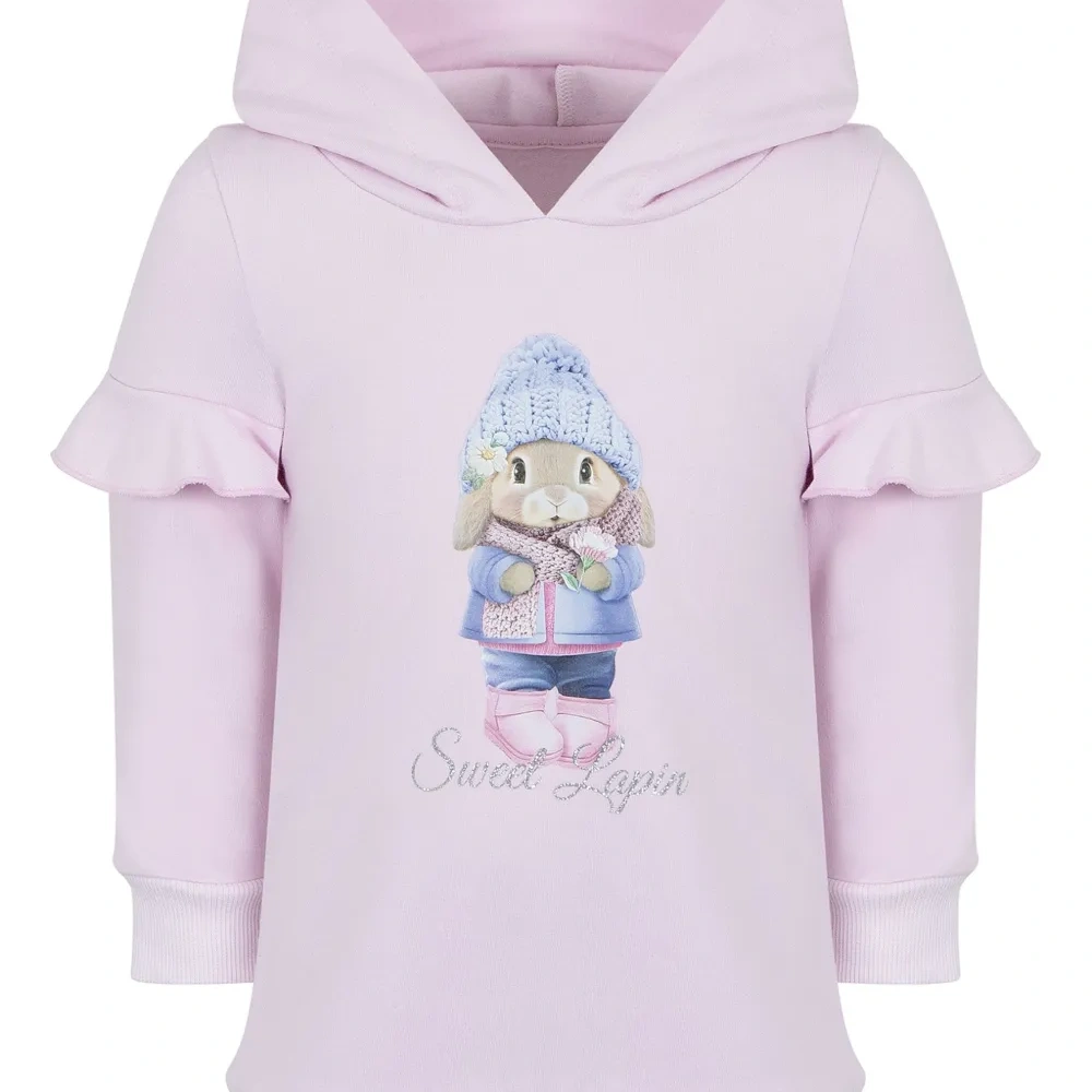 Платье с оборками и принтом