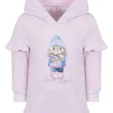 Платье с оборками и принтом