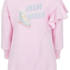 Платье с оборками и графичным принтом