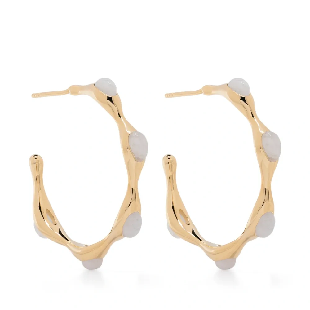 Magma Rainbow Moonstone hoop earrings