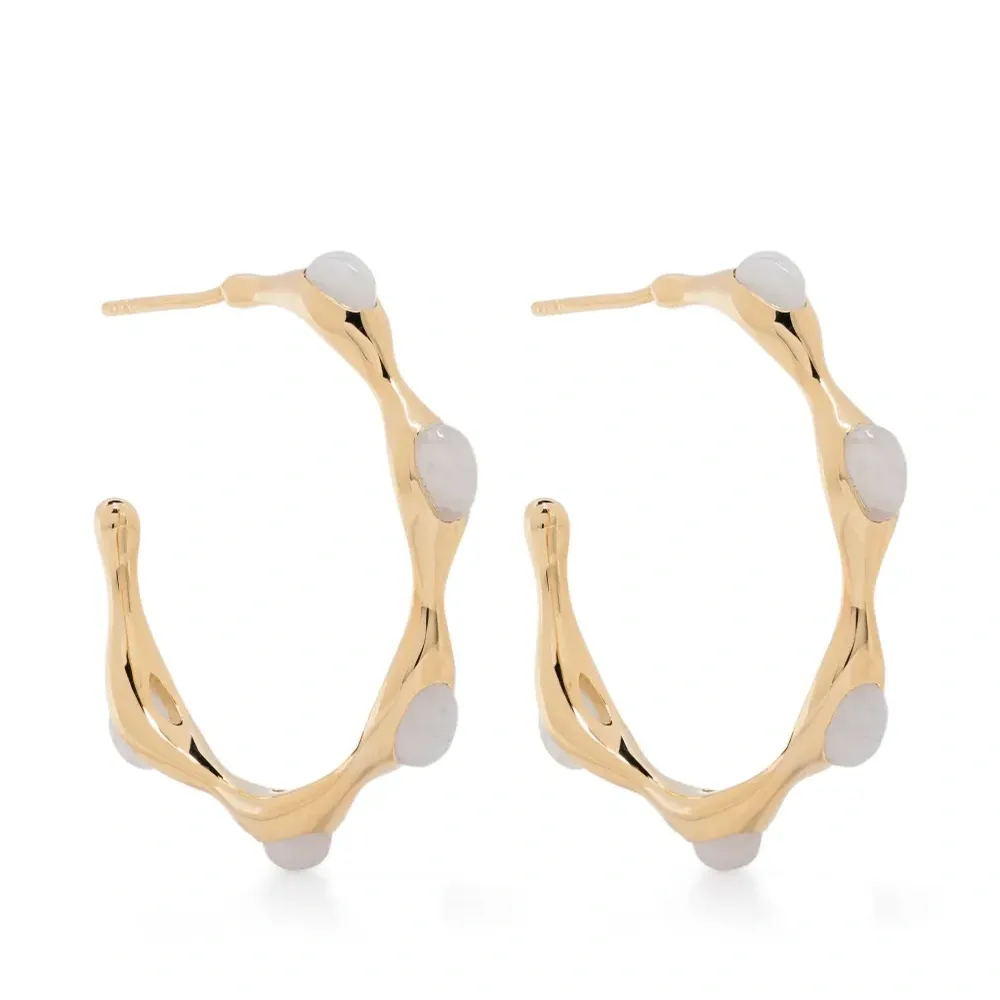 Magma Rainbow Moonstone hoop earrings