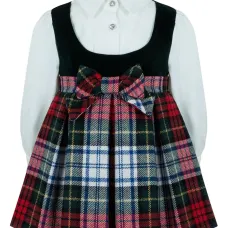 клетчатое платье с бантом