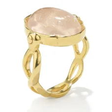 Позолоченное кольцо Cabochons с кристаллами