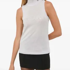 Декорированный топ с высоким воротником