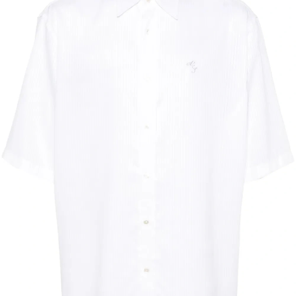 Полосатая рубашка с вышитым логотипом