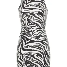 Платье с зебровым принтом и пайетками