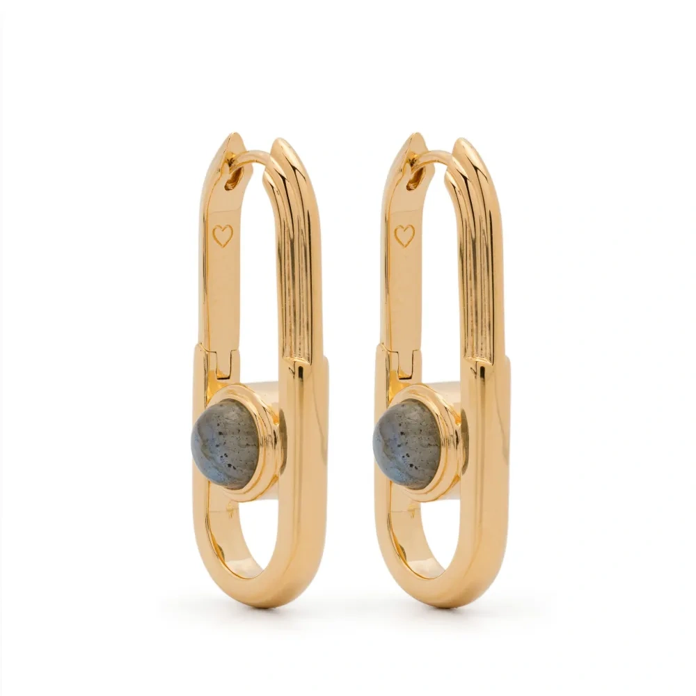 Zenyu Link Gemstone hoops