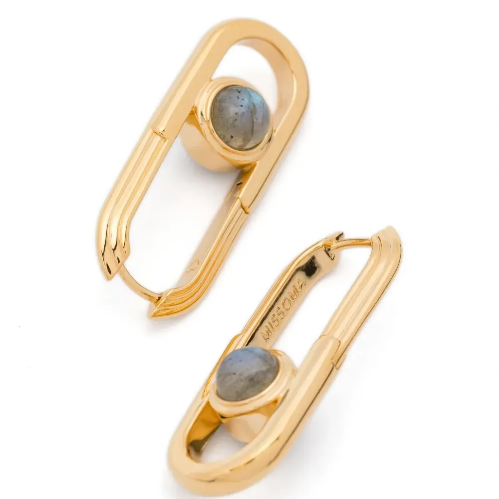 Zenyu Link Gemstone hoops
