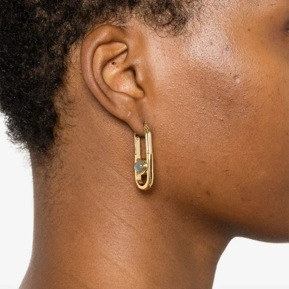 Zenyu Link Gemstone hoops