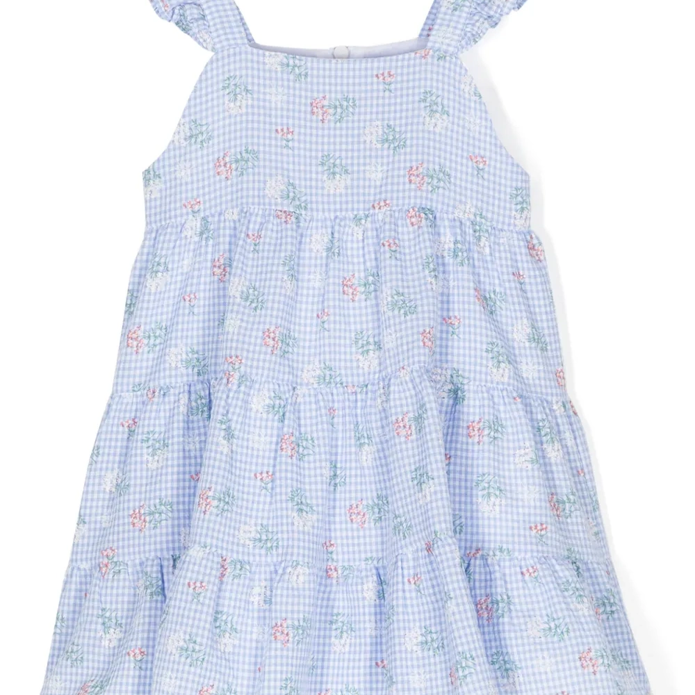 Платье в клетку гингем без рукавов