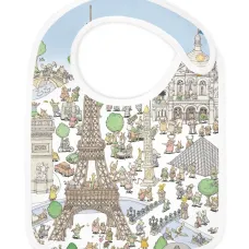 Нагрудник из органического хлопка с принтом Paris Нагрудник из органического хлопка с принтом Paris
