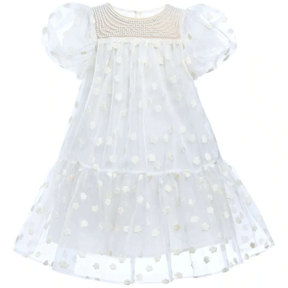 Платье из тюля с искусственным жемчугом