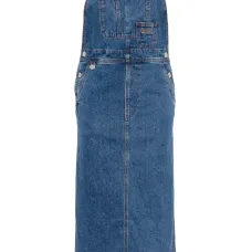 Платье на бретелях с вышитым логотипом