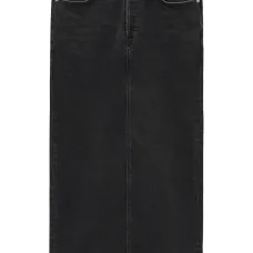 Джинсовая юбка миди с заниженной талией