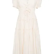 Ярусное платье миди со складками Ярусное платье миди со складками