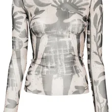 Сетчатая футболка с графичным принтом Сетчатая футболка с графичным принтом