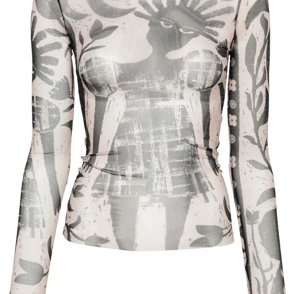 Сетчатая футболка с графичным принтом Сетчатая футболка с графичным принтом